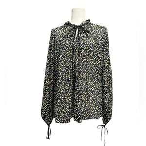DOROTHEE SCHUMACHER 100% Silk Floral Runway Long Sleeve Blouse